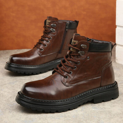 Factory direct men’s genuine leather boots autumn winter