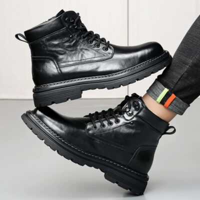 Factory direct men’s genuine leather boots autumn winter