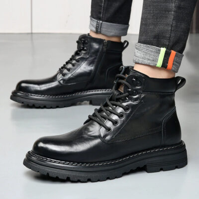 Factory direct men’s genuine leather boots autumn winter