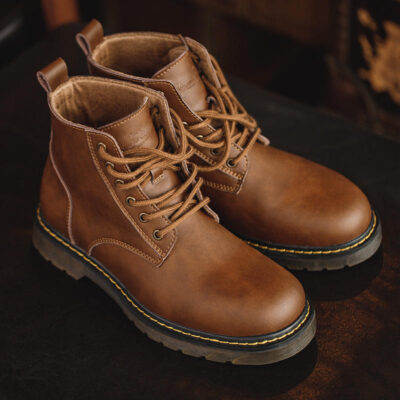 Men’s vintage leather boots wholesale classic style