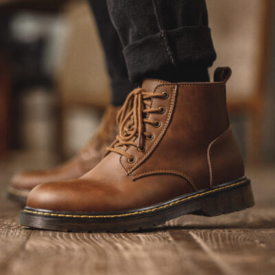 Men’s vintage leather boots wholesale classic style