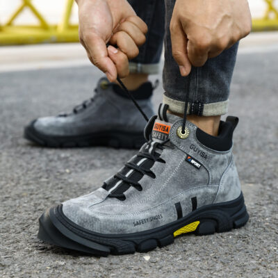 Custom men’s anti-smash puncture-resistant safety boots