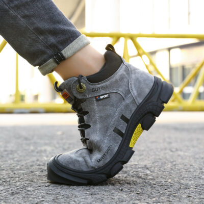 Custom men’s anti-smash puncture-resistant safety boots