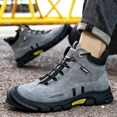 Custom men’s anti-smash puncture-resistant safety boots