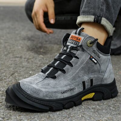 Custom men’s anti-smash puncture-resistant safety boots