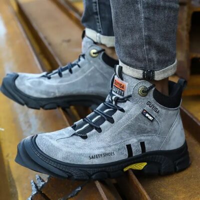 Custom men’s anti-smash puncture-resistant safety boots