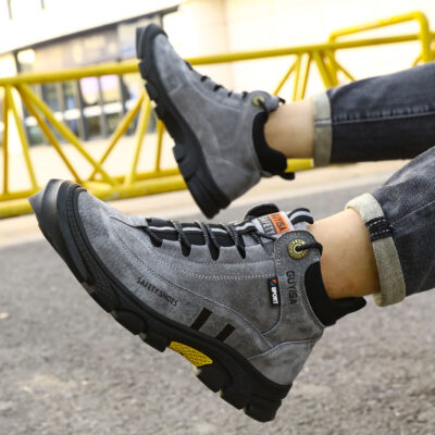 Custom men’s anti-smash puncture-resistant safety boots