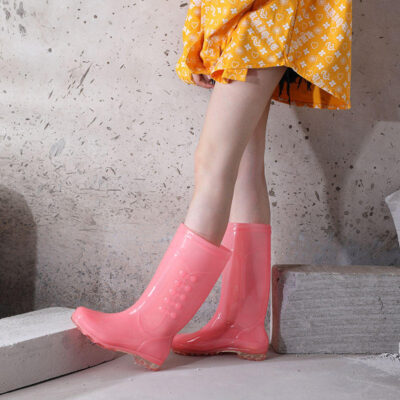 Custom candy color waterproof rain boots stylish design