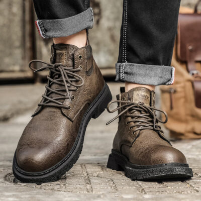 Outdoor casual men’s leather boots manufacturer
