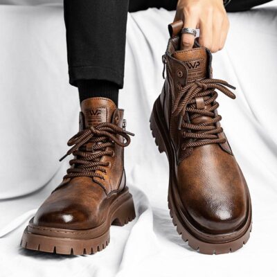 Outdoor casual men’s leather boots manufacturer