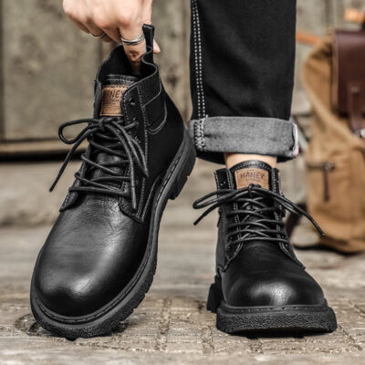 Outdoor casual men’s leather boots manufacturer