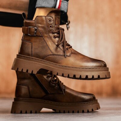 Outdoor casual men’s leather boots manufacturer