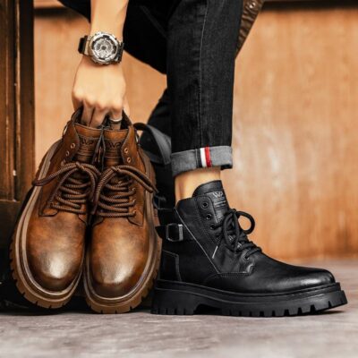 Outdoor casual men’s leather boots manufacturer