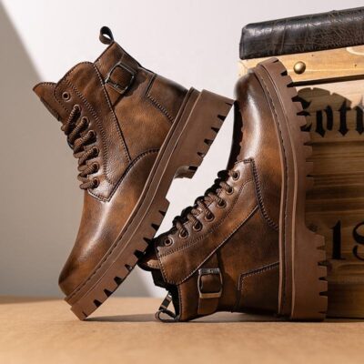Outdoor casual men’s leather boots manufacturer
