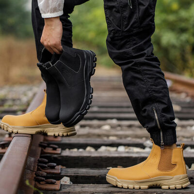 Wholesale waterproof steel toe anti-puncture unisex work boots