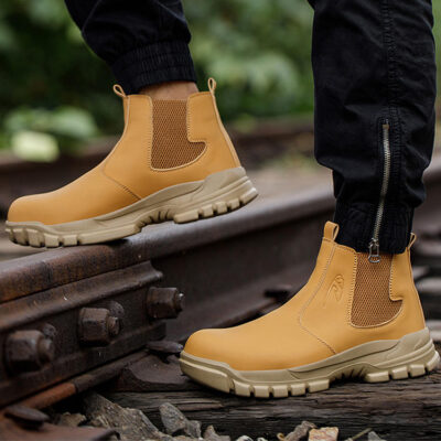 Wholesale waterproof steel toe anti-puncture unisex work boots
