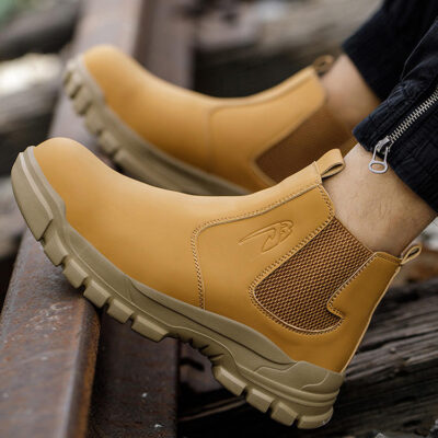 Wholesale waterproof steel toe anti-puncture unisex work boots
