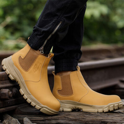Wholesale waterproof steel toe anti-puncture unisex work boots
