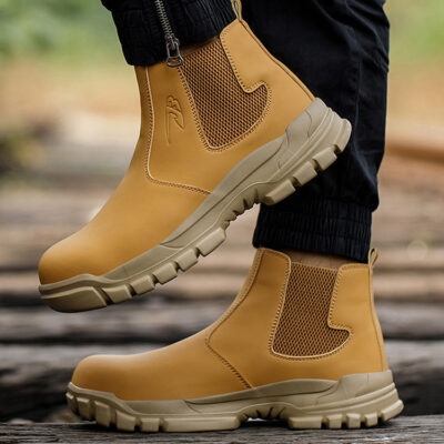 Wholesale waterproof steel toe anti-puncture unisex work boots