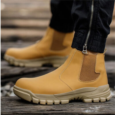 Wholesale waterproof steel toe anti-puncture unisex work boots