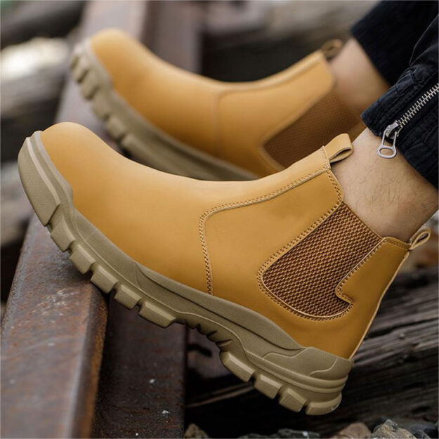 Durable unisex waterproof safety work boots wholesale (8) Wholesale waterproof steel toe anti-puncture unisex work boots