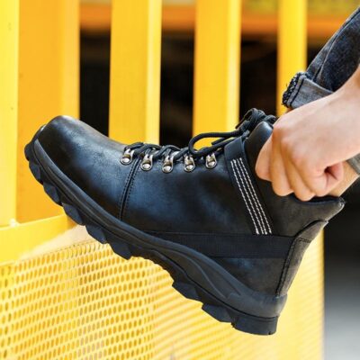 Waterproof anti-puncture slip-resistant work boots wholesale