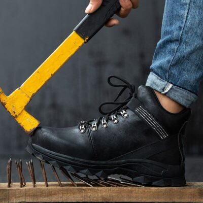 Waterproof anti-puncture slip-resistant work boots wholesale