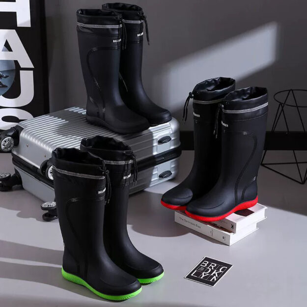 Men’s stylish non-slip outdoor rain boots factory