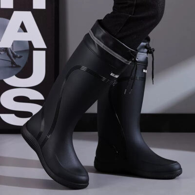 Men’s stylish non-slip outdoor rain boots factory