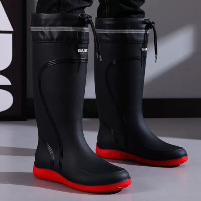 Men’s stylish non-slip outdoor rain boots factory