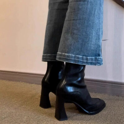 French vintage women’s leather boots supplier