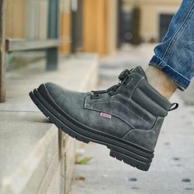 Rotary button steel toe men’s safety work boots manufacturer