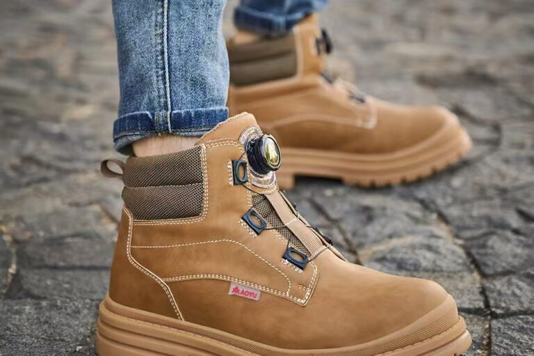 Rotary button steel toe men’s safety work boots manufacturer