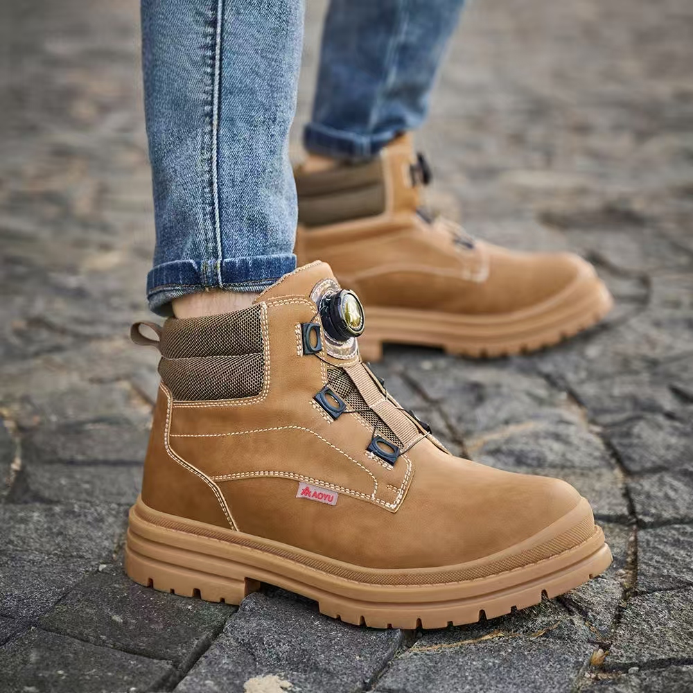 Men’s rotary button steel toe safety work boots manufacturer (3) Rotary button steel toe men’s safety work boots manufacturer