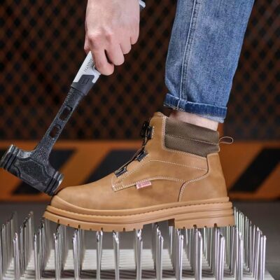 Rotary button steel toe men’s safety work boots manufacturer