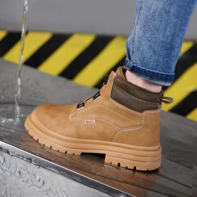 Rotary button steel toe men’s safety work boots manufacturer