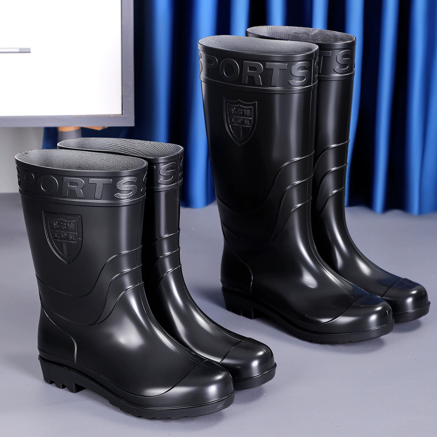 Men’s slip-resistant work rain boots factory (5) Durable men’s work rain boots factory direct supply