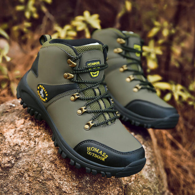 Durable waterproof men’s hiking boots for outdoor use