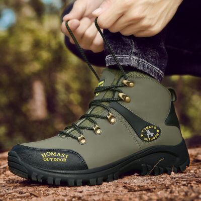 Durable waterproof men’s hiking boots for outdoor use