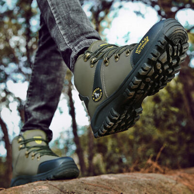 Durable waterproof men’s hiking boots for outdoor use