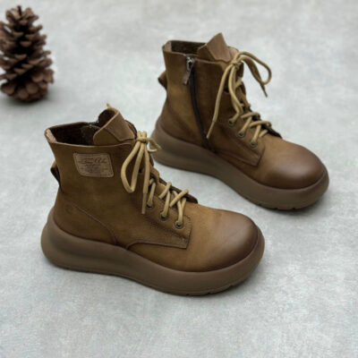 Women’s vintage autumn winter leather boots bulk