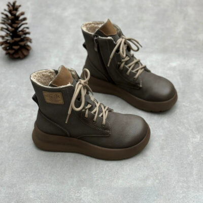 Women’s vintage autumn winter leather boots bulk
