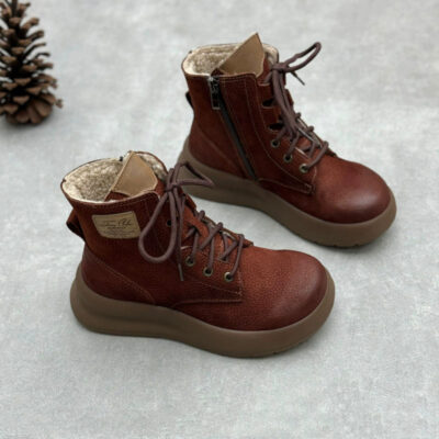 Women’s vintage autumn winter leather boots bulk
