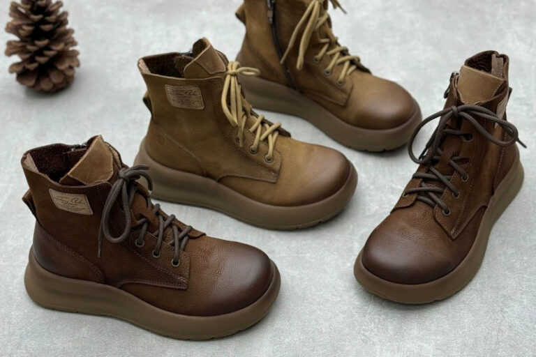 Women’s vintage autumn winter leather boots bulk