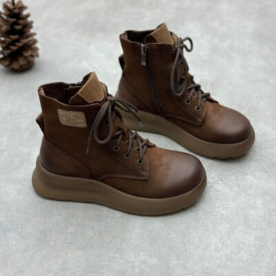 Women’s vintage autumn winter leather boots bulk
