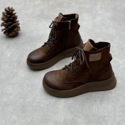 Women’s vintage autumn winter leather boots bulk