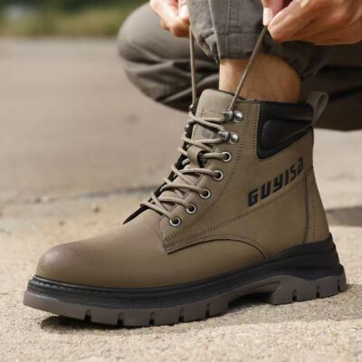 High-Top Waterproof Safety Boots for Men - Puncture & Impact Resistant