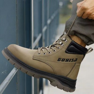 High-Top Waterproof Safety Boots for Men - Puncture & Impact Resistant