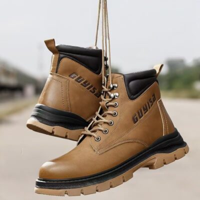 High-Top Waterproof Safety Boots for Men - Puncture & Impact Resistant