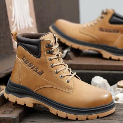 High-Top Waterproof Safety Boots for Men - Puncture & Impact Resistant